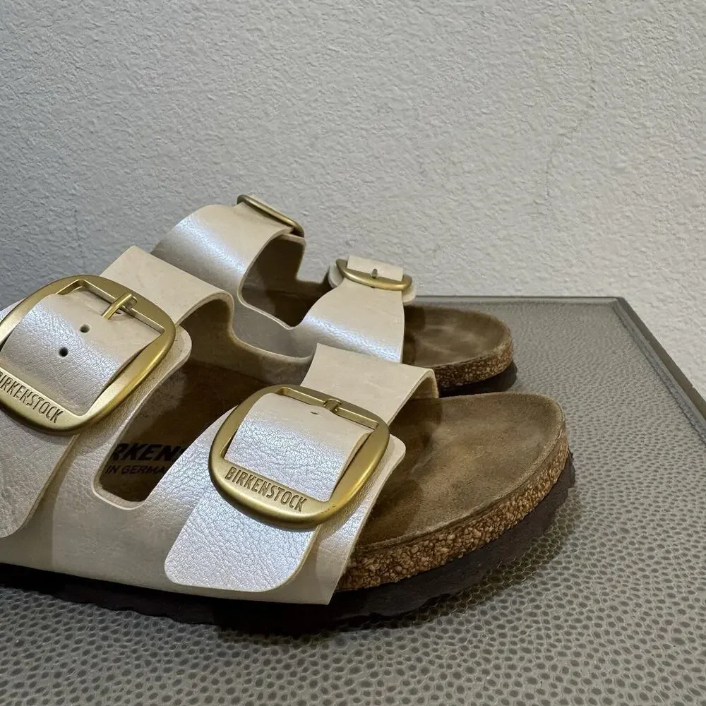 Birkenstock Arizona Big Buckle BF Graceful Pearl White Sandals Slide 39 / US 8 N